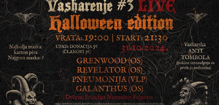 Halloween izdanje Vasharenja ovog četvrtka u Valpovu