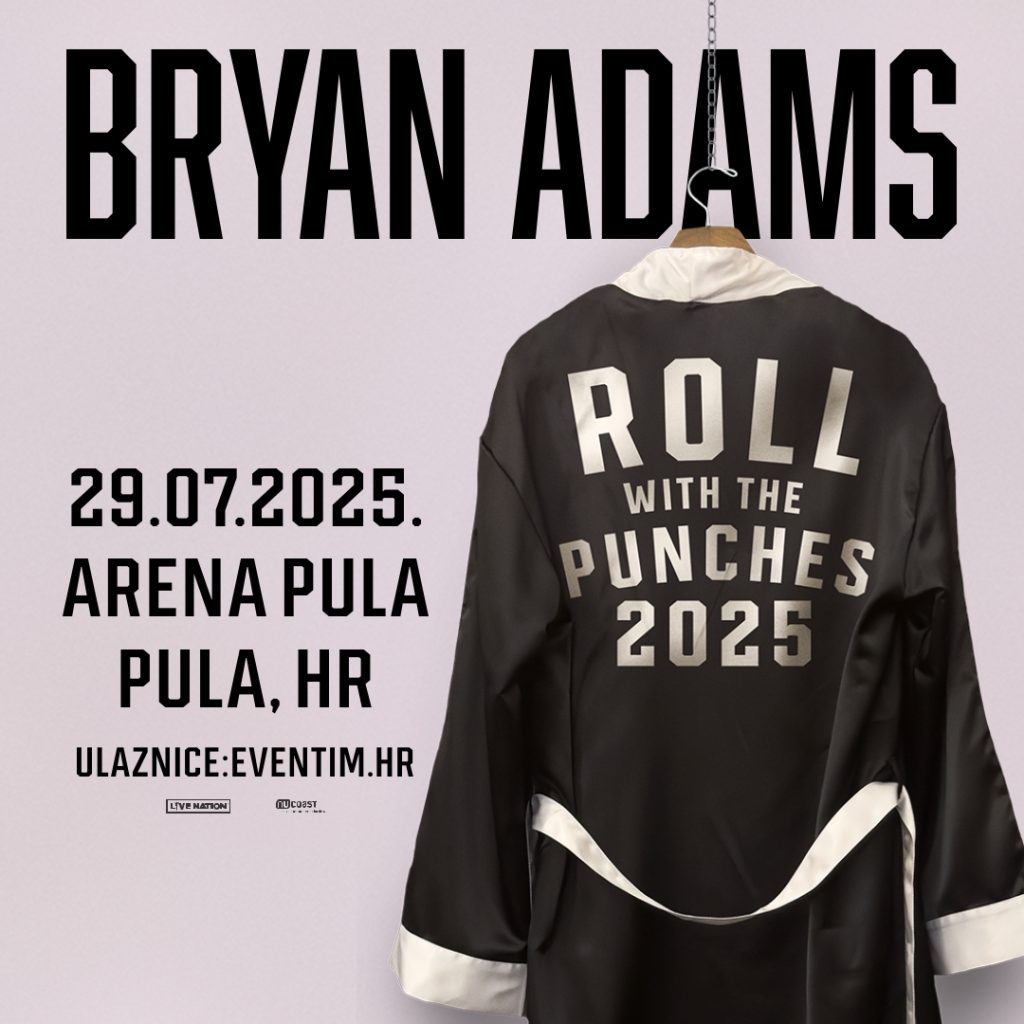 Bryan Adams u sklopu velike svjetske turneje Roll with the Punches održat će koncert u ambijentu pulskog Amfiteatra 29. srpnja 2025. godine.