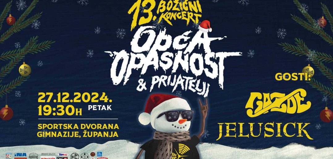 Band Opća Opasnost najavila tradicionalni božićni koncert u Županji.